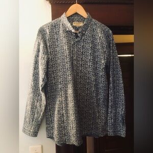 Burberry of London fish bones chambray Navy and White Patterned Shirt